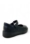 815 Orthopedic 100% Genuine Leather Lightweight Girls Preschool Black Ballerinas - 4