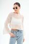 Women's Loose Mesh Short Sweater 255196 -