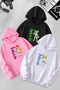 Powerpuff Girls Printed Friend Couple Combination Design 3-Thread Raglan Sweatshirt Hoodie