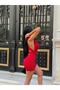 Saja Rsln Crystal Lycra Fabric Tie-Up Low-Cut Dress - 3