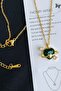 Zircon Stone Patterned Women's Stainless Steel Necklace - 4