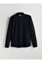 Slim Fit Long Sleeve Men's Textured Shirt - 5
