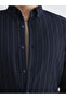 Slim Fit Long Sleeve Striped Men's Shirt - 3