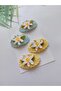 Daisy Buckle Handmade 4-Piece Snap Buckle Knitted Organic Hair Accessory - 4