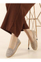Cream Knitted Women's Ballerina Shoes - 2