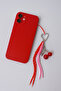 Neon Green & Pink Strawberry Charm Keychain – Decorative Bag and Phone Strap with Carabiner - 2