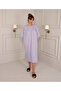 Wide-Cut Sleeves with Cuffs in Quality Cotton Fabric, Pink Heart Printed Winter Nightgown - 2
