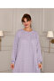 Wide-Cut Sleeves with Cuffs in Quality Cotton Fabric, Pink Heart Printed Winter Nightgown - 3