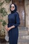 Batum Stone Mercerized Dress Navy Blue - 3