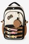 Black Cream Brown Colored School and Daily Backpack with Laptop Compartment Four Compartments Waterproof