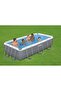 Power Steel Swimming Pool Complete Set | Above Ground Rectangle Paddling Pool, 13'3" - 4