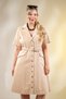 1122538 Women's Plus Size Belted Gabardine Dress Beige - 2