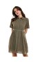 Schiffli Shirt Dress with Classic Collar and Short Sleeves