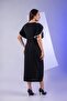 3330504 Women's Plus Size Ruffled Sleeve Dress Black - 8