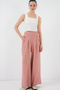 Women's Wide Leg Pleated Trousers Dusty Rose 1298