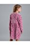 Printed Fit and Flare Dress with Puff Sleeves - 4