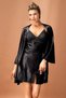 5325 Women's Satin Strap Nightgown Dressing Gown Set-Powder - 5