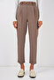 Women's Pleated Belted Fabric Trousers Camel 0286 - 2