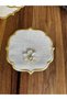 6 Pieces Gold Daisy Brooch Gold Embroidered Coffee Side Cocktail Presentation Napkin - 3