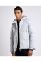 Quilted Hooded Puffer Jacket with Zipper Closure