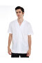 Textured Shirt with Revere Collar and Short Sleeves - 2