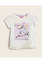 Embroidered Top with Crew Neck and Puff Sleeves