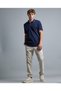 Contrast Trim Polo T-Shirt with Shirt Collar and Short Sleeves - 2