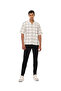 Embroidered Shirt with Revere Collar and Short Sleeves - 3