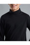 Solid T-Shirt with High Neck and Long Sleeves - 4