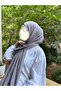 شال كراش قطني محتشم باللون الرمادي - 2