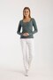 Women's Long Sleeve Square Neck Lace Detail 100% Cotton Blouse – Stylish and Comfortable 3004 - 5