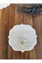 6 Pieces of Silver Daisy Brooch Ecru Embroidered Coffee Side Cocktail Presentation Napkin - 3