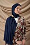 Premium Combed Cotton Shawl 65002-03 Navy Blue - 2