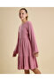 Ribbed Tired Dress with Crew Neck and Long Sleeves - 4