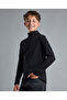 Solid T-Shirt with High Neck and Long Sleeves - 3