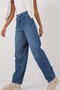 Women's High Waist Baggy Trousers Navy Blue 1289 - 2