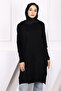 Black Mercerized Casual Knitwear Tunic