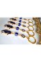 Luxury Souvenir Zircon Stone Seahorse Lucky Lady Luck Dark Blue Keychain with Evil Eye Beads - 5