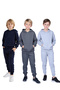 3-Piece Flat Printed Kangaroo Pocket Hooded Boy's Track Suits