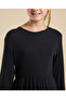 Ribbed Tired Dress with Crew Neck and Long Sleeves - 4