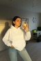 3 Yarn Combed Cotton Women's Solid Color Sweatshirt