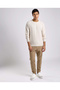 Textured Sweater with Crew Neck and Long Sleeves - 3