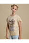Graphic Print T-Shirt with Crew Neck and Short Sleeves