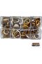 SUFY Hair Ties with 8 Compartments, Elastic Band Storage Container, Brown and Beige Assortment
