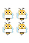 Bee Shaped Children's Notebook Name Tag – Colorful Coated Sticker for Notebook, Book, Bag