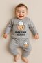 طقم مكون من قطعتين مطبوع عليه Baby Lamb - Lamb of Mother - رمادي - 3