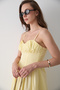 Yellow Waist Detailed Poplin Dress - 2001 - 4