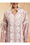 Hand Embroidered Chikankari Mulmul Cotton Printed Jalabiya-AL4053 - 6