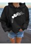 Oversize Unisex Hooded Sweatshirt with Pumpkin Butterfly Print