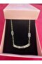 Milena Istanbul Baguette Stone Waterway X Chain Necklace